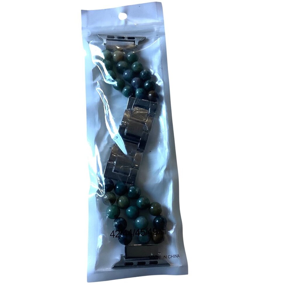 Luxgreen Adjustable Beaded Watch Band For 42/44/45/49mm Apple Watch